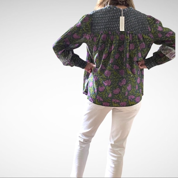 Rachel Zoe Cotton-Print Blouse XS - Picture 5 of 10